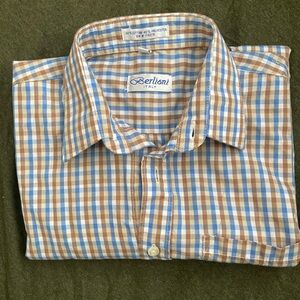 Kids Blue and Brown Plaid Button Down Shirt